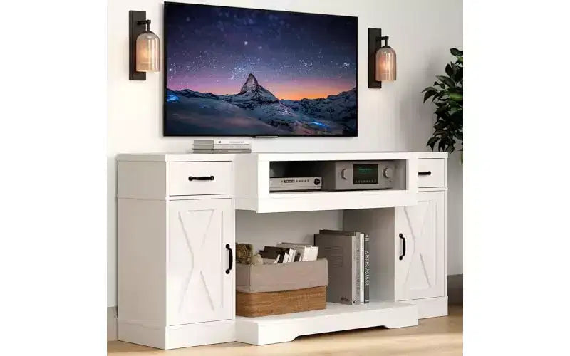 Meuble TV rustique avec console média