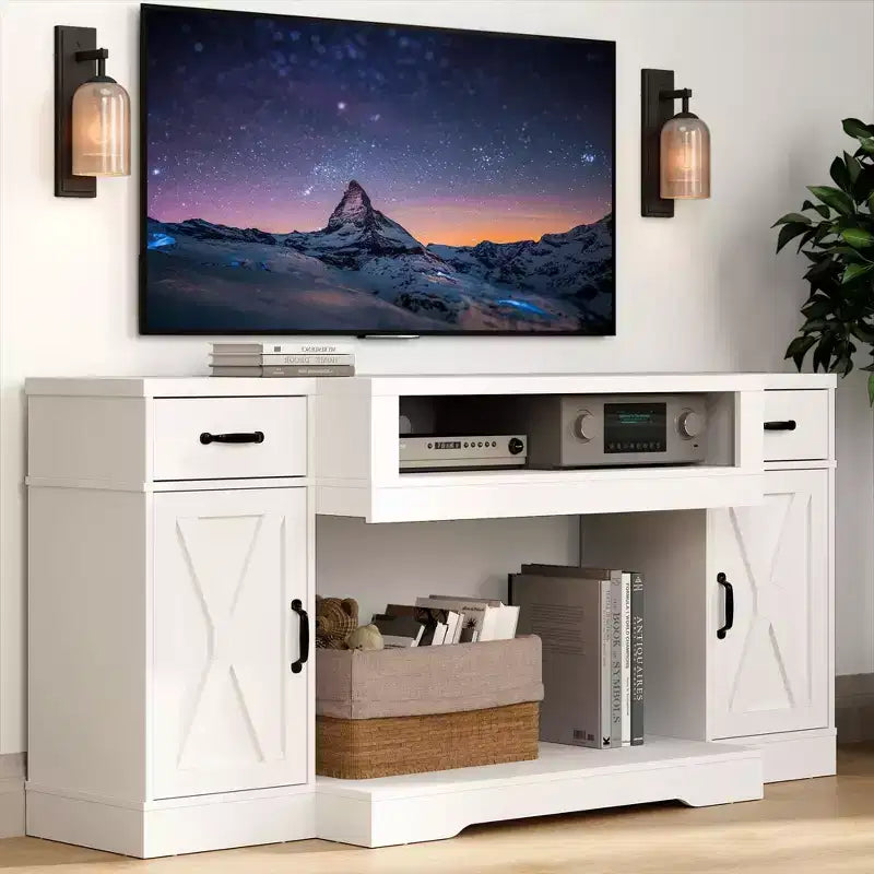 Meuble TV rustique avec console média