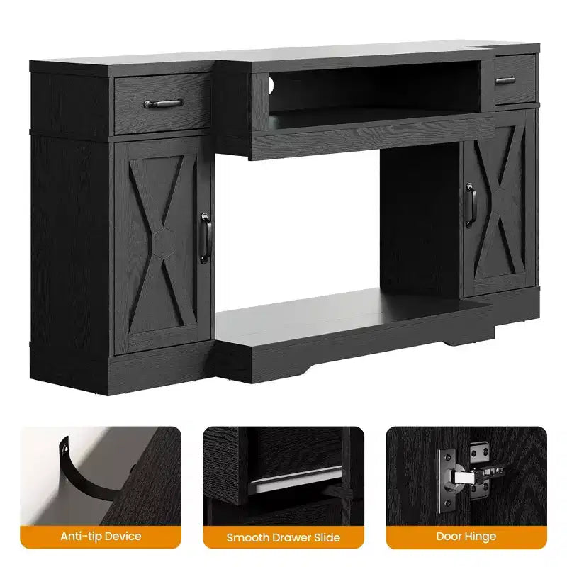 Meuble TV rustique avec console média