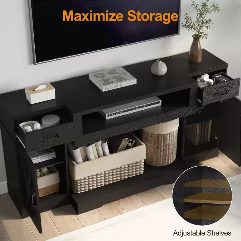 Meuble TV rustique avec console média