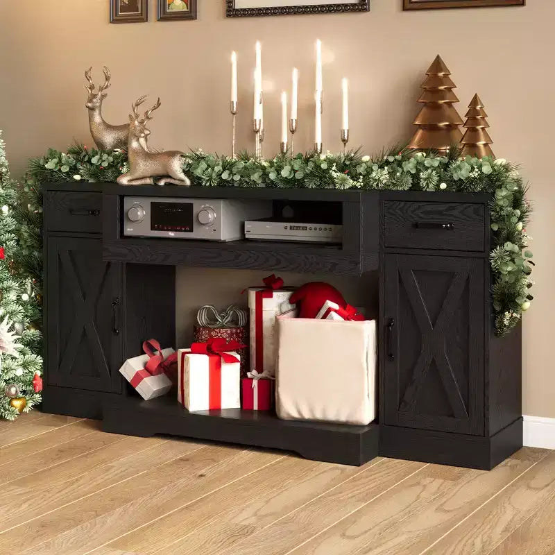 Meuble TV rustique avec console média