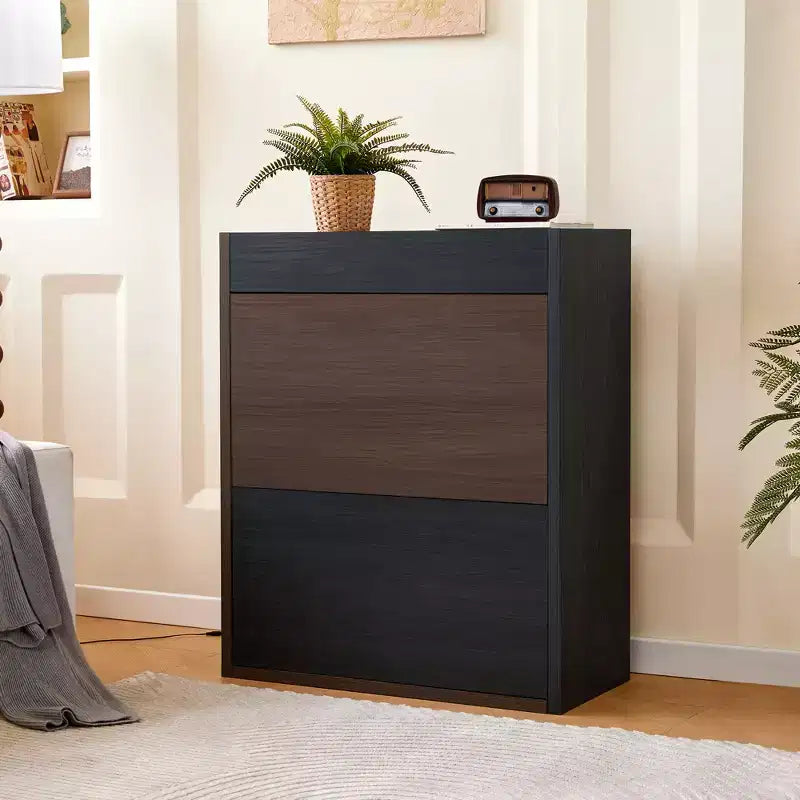 Meuble à chaussures escamotable et rotatif avec tiroirs