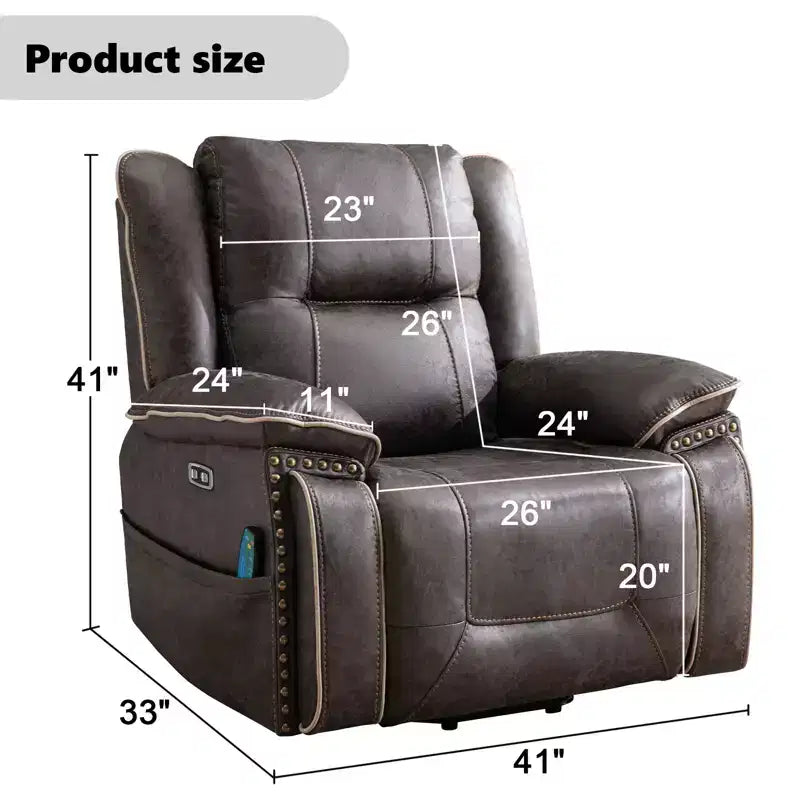 Fauteuil inclinable massant et chauffant, fauteuil de relaxation pivotant en cuir