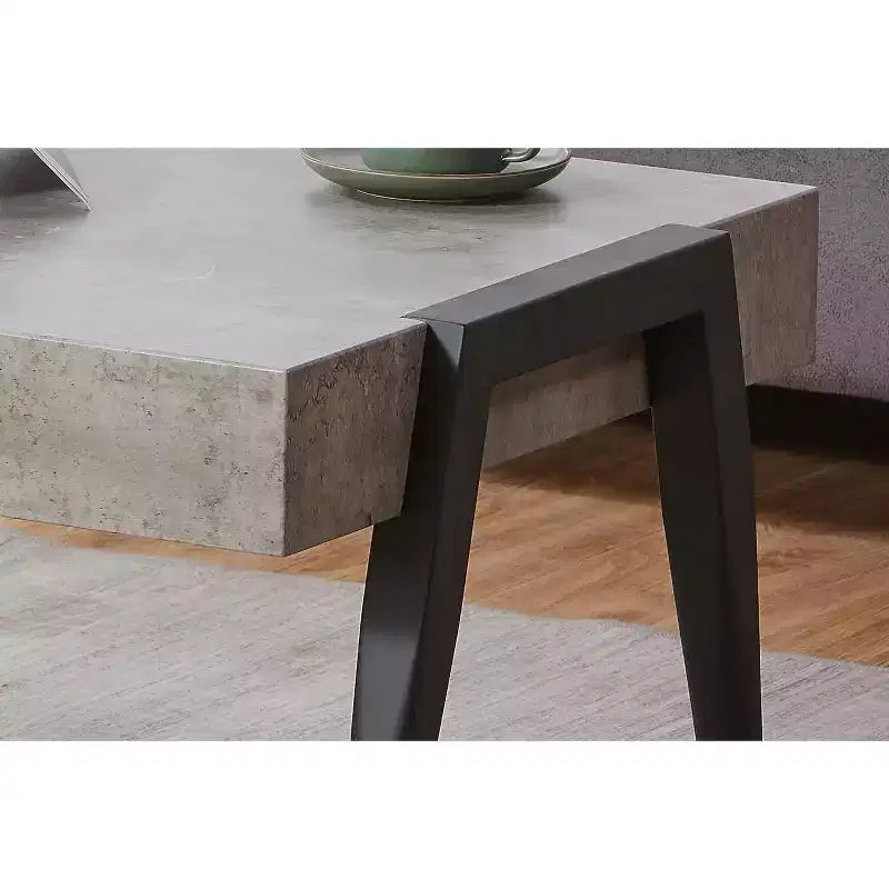 Table basse de salon en bois style marbre