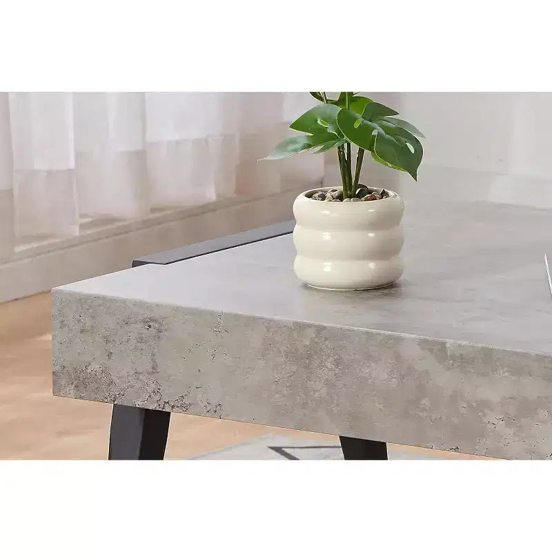 Table basse de salon en bois style marbre