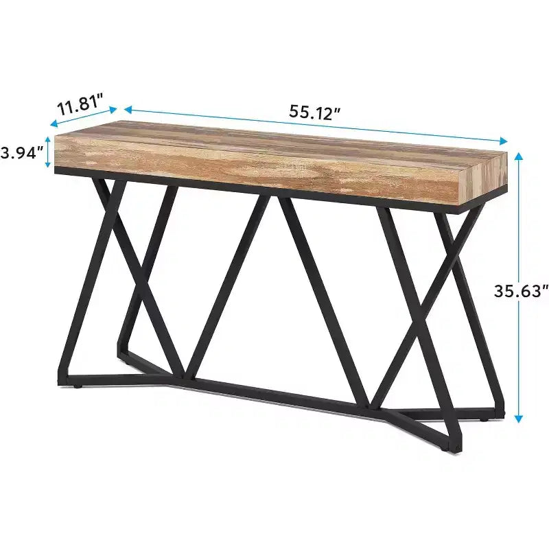 Table d'entrée en bois massif de style rustique