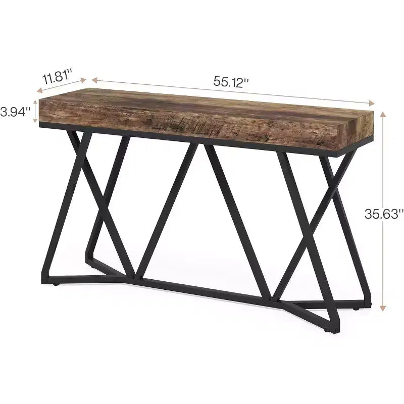 Table d'entrée en bois massif de style rustique