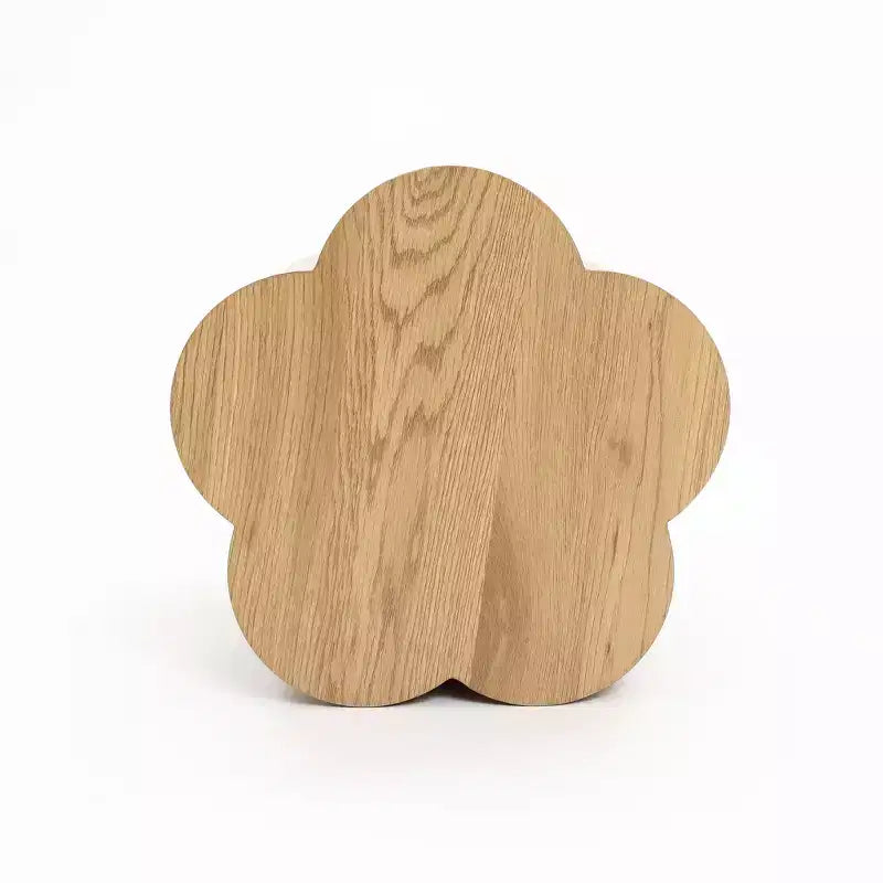 Table d'appoint et de bout ronde haute en bois manufacturé au grain de bois