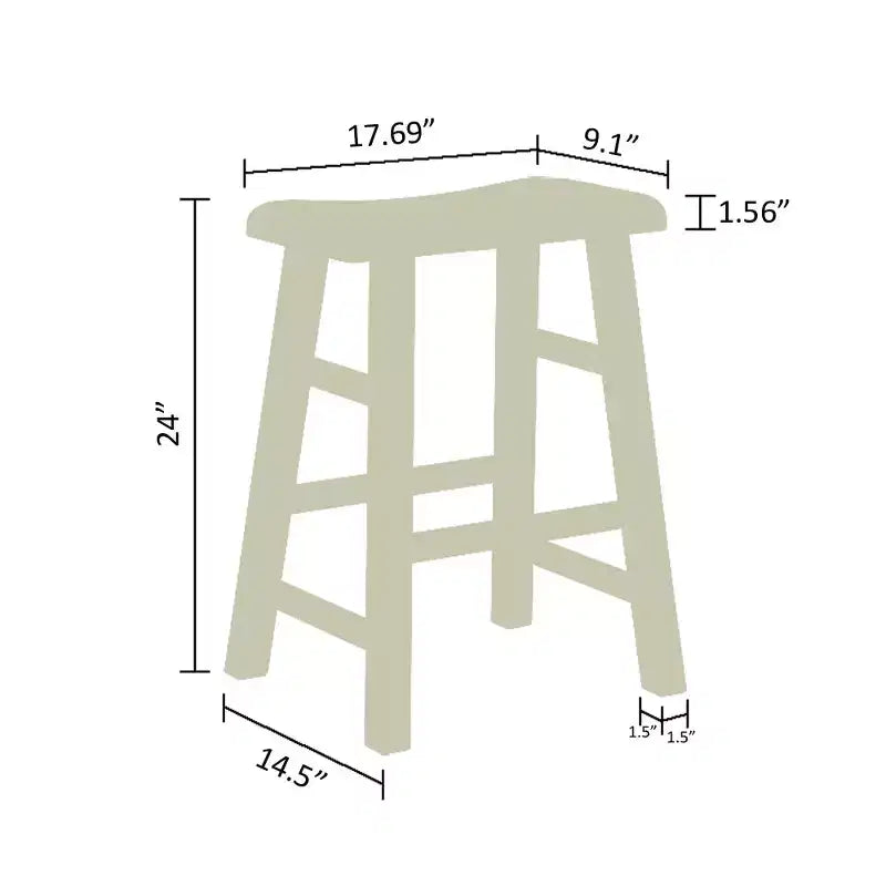 Tabourets de bar en bois massif à hauteur de comptoir avec assise en selle