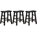 Tabourets de bar en bois massif à hauteur de comptoir avec assise en selle
