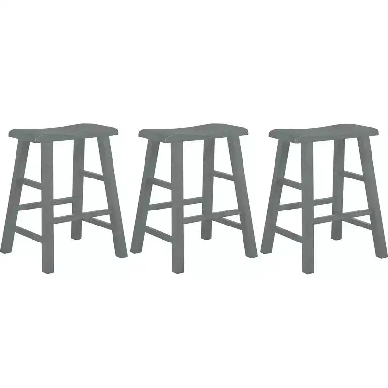 Tabourets de bar en bois massif à hauteur de comptoir avec assise en selle