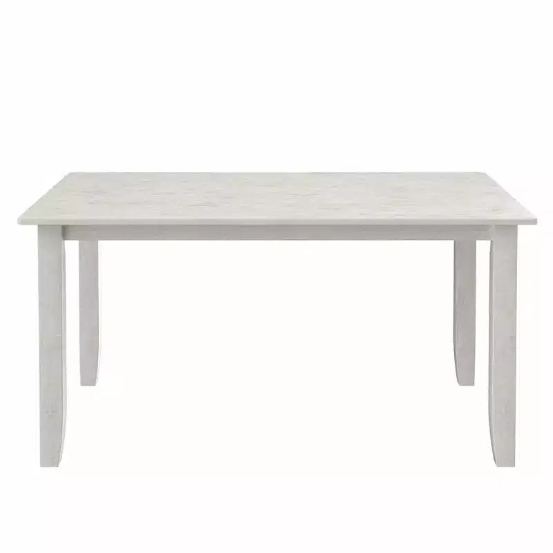 VECELO Farmhouse Style Dining Table, Rubber Wood Table with 4 Solid Wood Legs for Kitchen, Gray