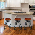 Tabouret de bar de cuisine pivotant en métal de style rustique rétro
