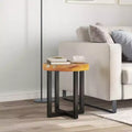 Table basse ronde avec incrustation de résine pour salon