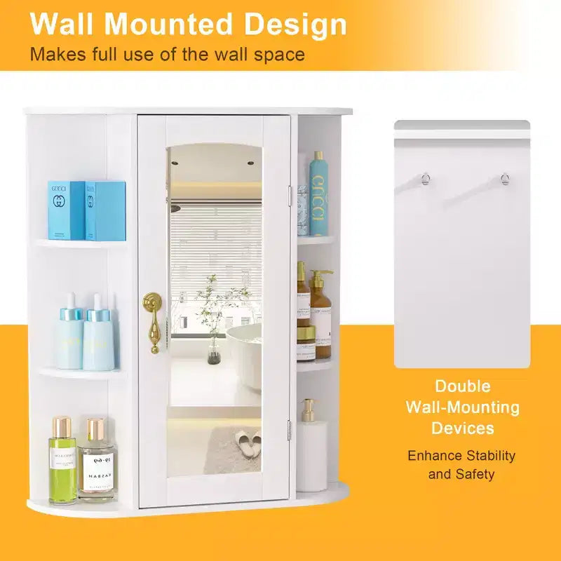 Meuble de rangement mural de salle de bain avec miroir