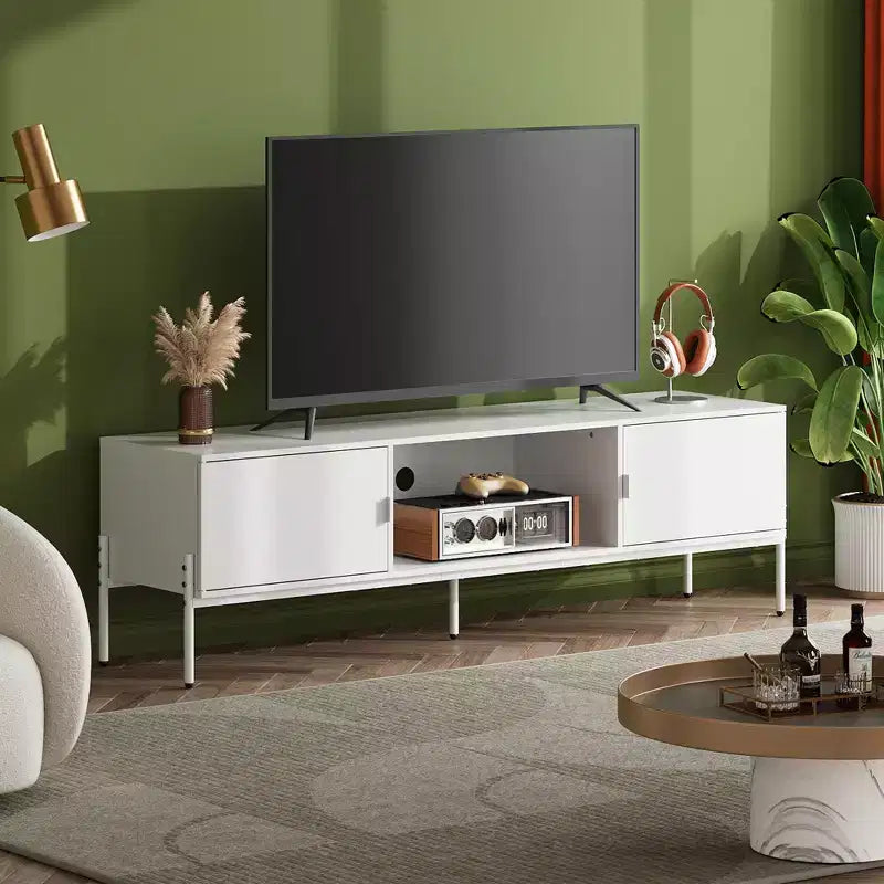 Meuble TV Contemporain Meuble de Divertissement avec Étagère Ouverte