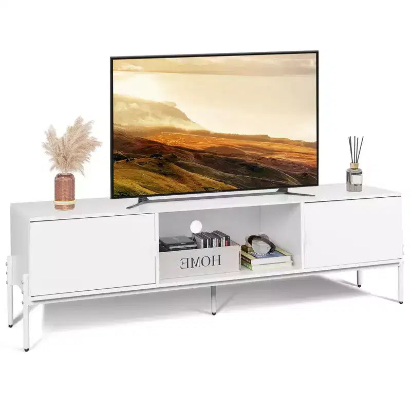 Meuble TV Contemporain Meuble de Divertissement avec Étagère Ouverte