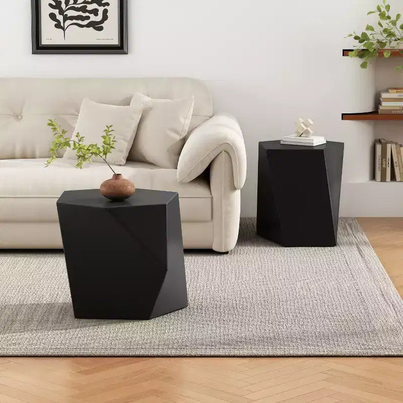 Table basse géométrique moderne blanche combinée