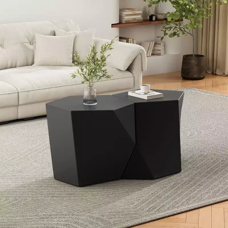 Table basse géométrique moderne blanche combinée