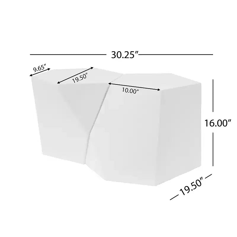 Table basse géométrique moderne blanche combinée