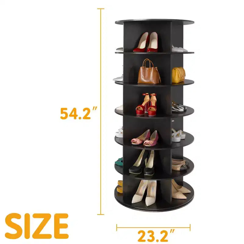 Tour de rangement rotative à six niveaux pour chaussures