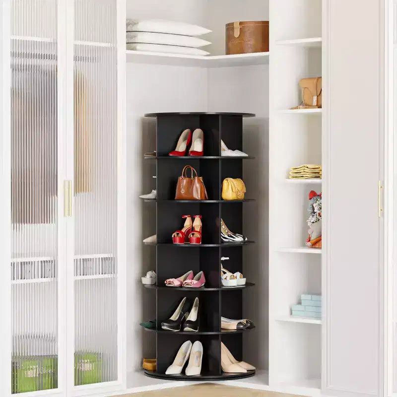 Tour de rangement rotative à six niveaux pour chaussures