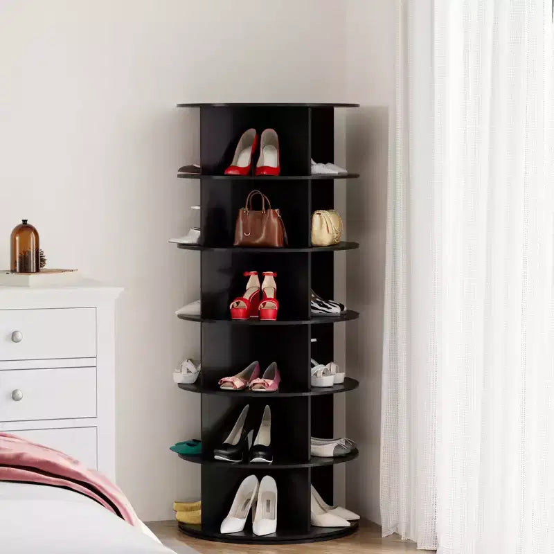 Tour de rangement rotative à six niveaux pour chaussures