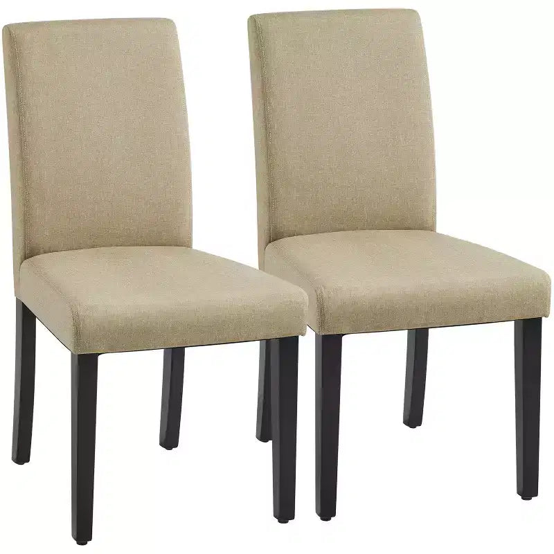Chaises de salle à manger sans accoudoirs rembourrées avec pieds en bois massif
