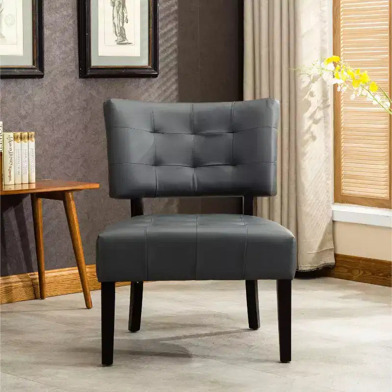 Fauteuil matelassé en similicuir style décontracté moderne