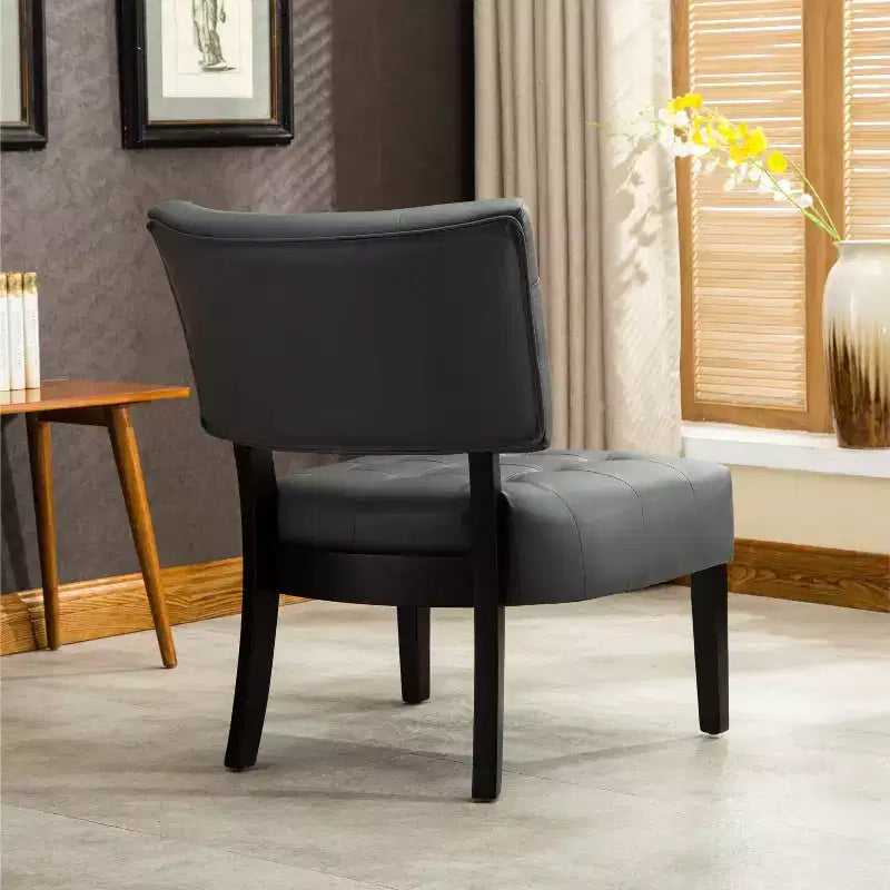 Fauteuil matelassé en similicuir style décontracté moderne