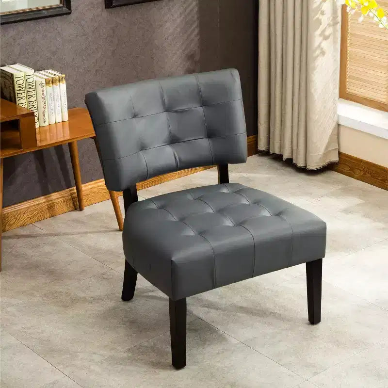 Fauteuil matelassé en similicuir style décontracté moderne