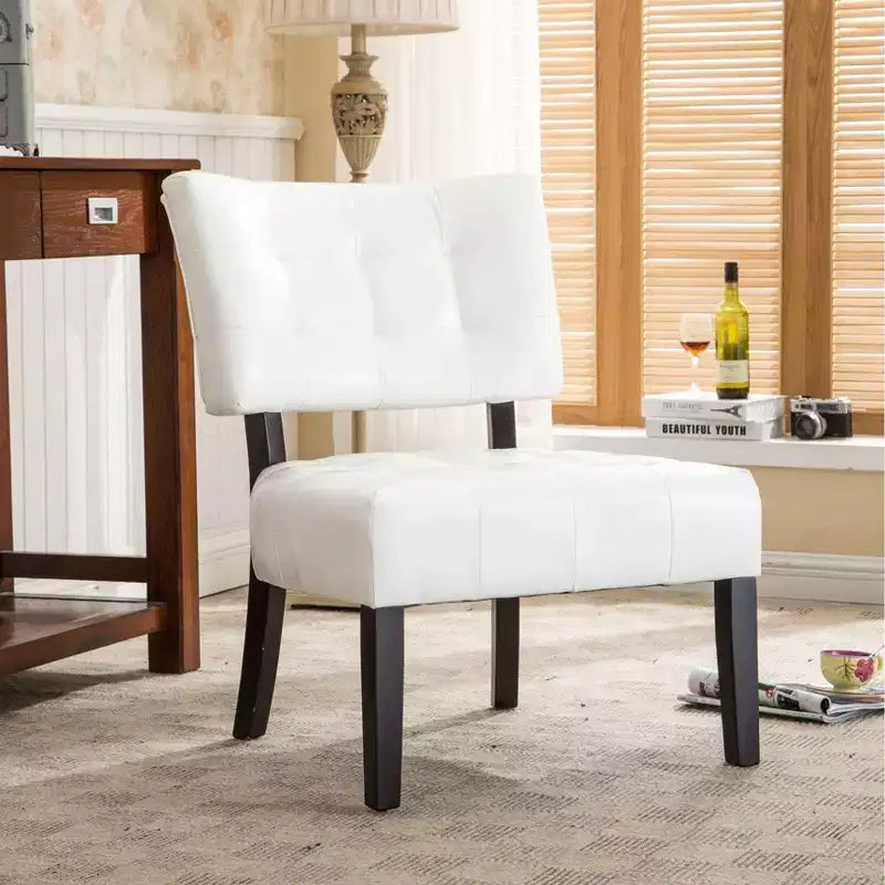 Fauteuil matelassé en similicuir style décontracté moderne
