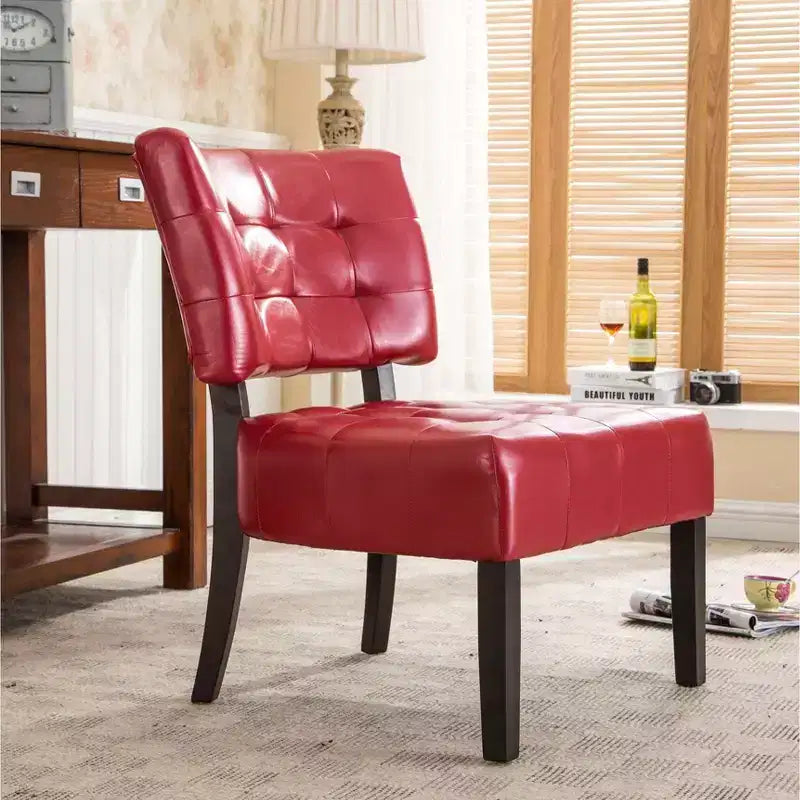Fauteuil matelassé en similicuir style décontracté moderne