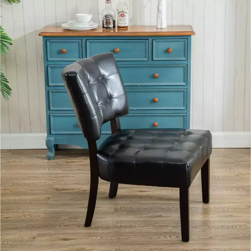 Fauteuil matelassé en similicuir style décontracté moderne