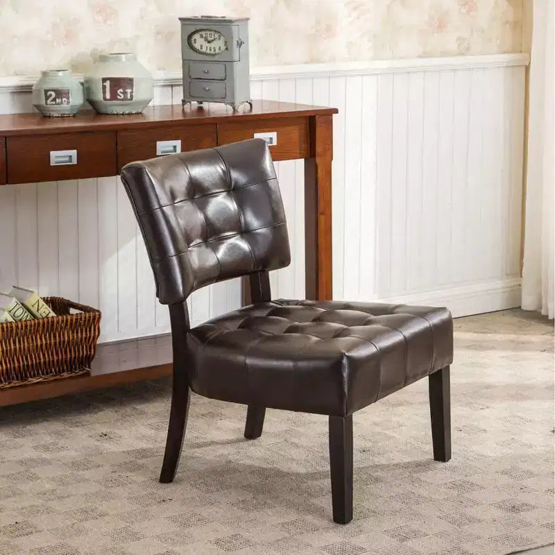 Fauteuil matelassé en similicuir style décontracté moderne