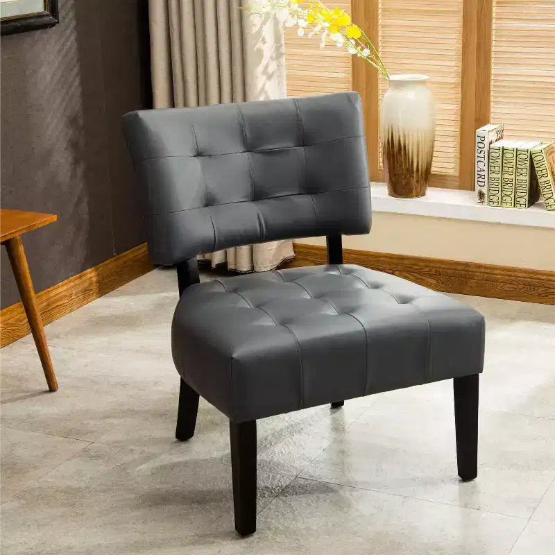 Fauteuil matelassé en similicuir style décontracté moderne