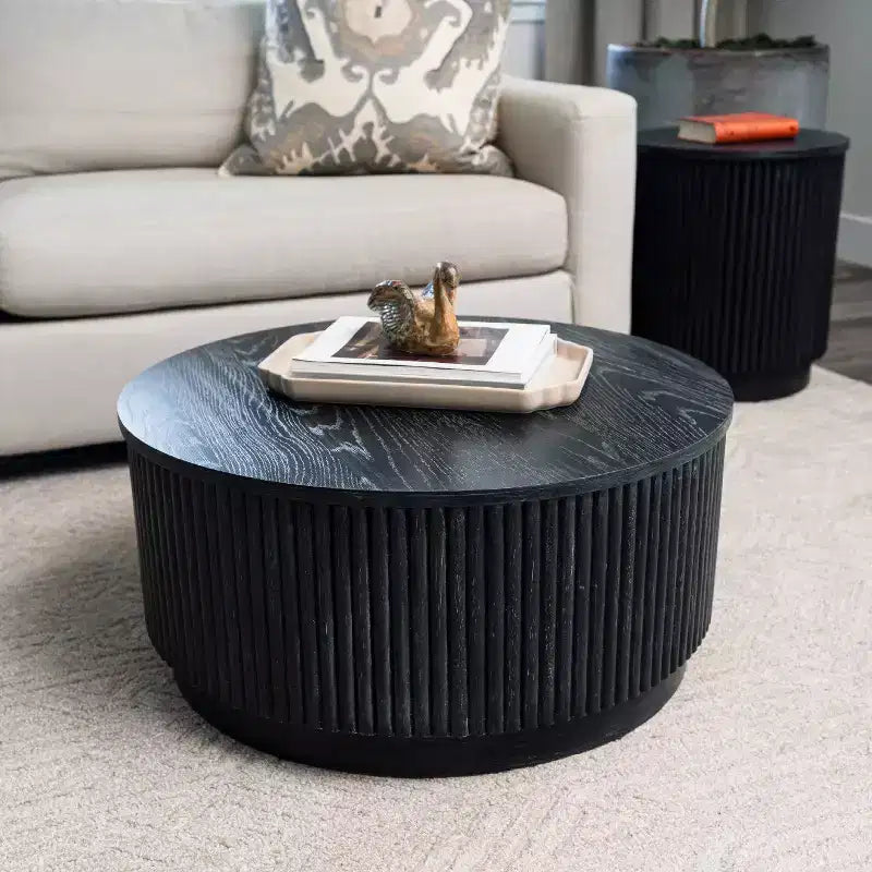 Table basse ronde moderne en bois