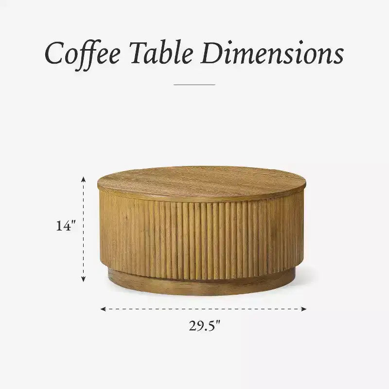 Table basse ronde moderne en bois