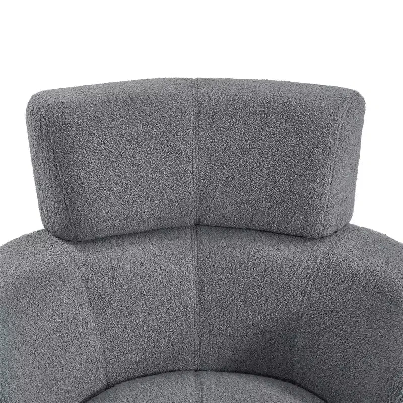 Fauteuil pivotant à 360°, fauteuil d'appoint en peluche avec appuie-tête réglable