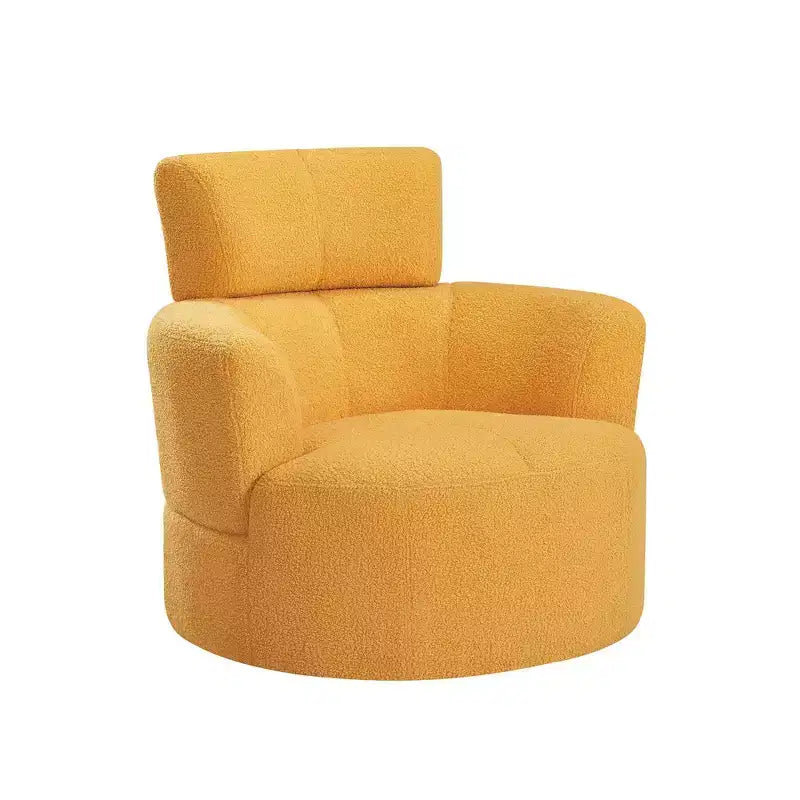Fauteuil pivotant à 360°, fauteuil d'appoint en peluche avec appuie-tête réglable