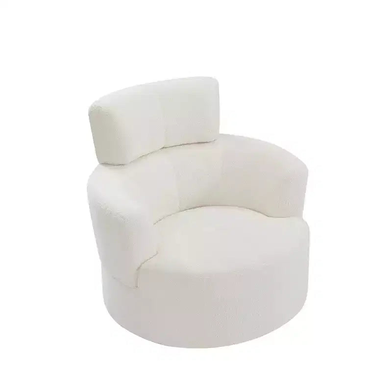 Fauteuil pivotant à 360°, fauteuil d'appoint en peluche avec appuie-tête réglable