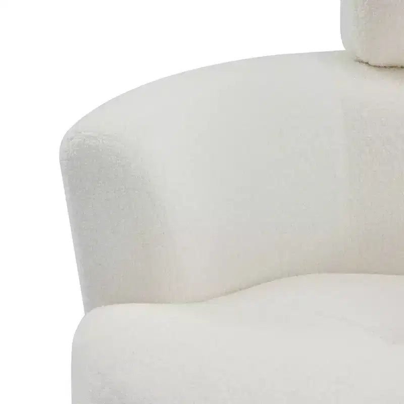 Fauteuil pivotant à 360°, fauteuil d'appoint en peluche avec appuie-tête réglable