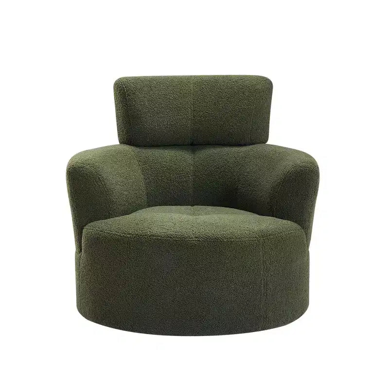 Fauteuil pivotant à 360°, fauteuil d'appoint en peluche avec appuie-tête réglable