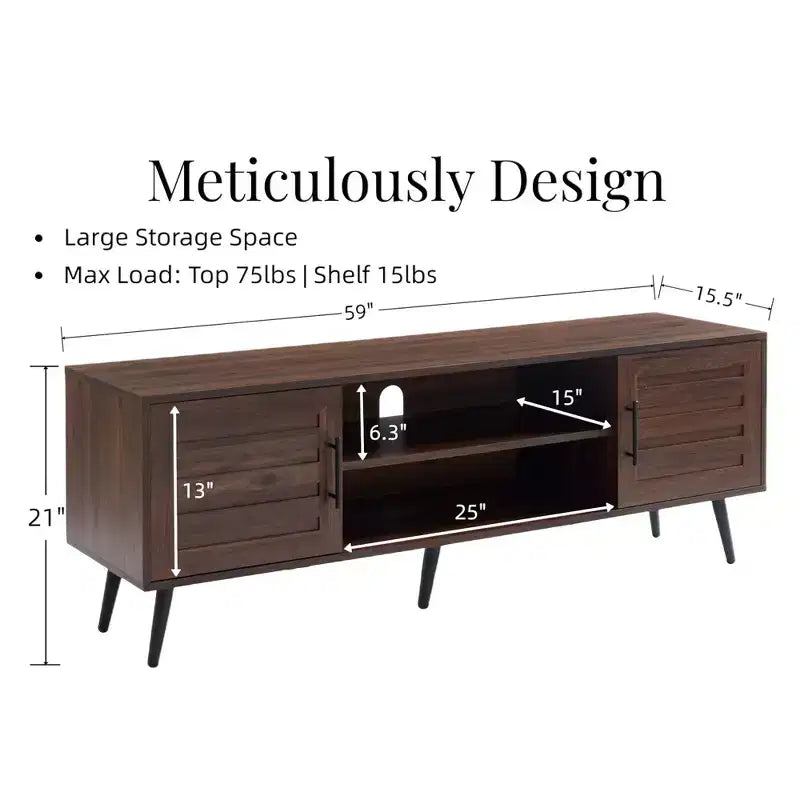 Meuble TV Noyer Foncé Style Mid-Century