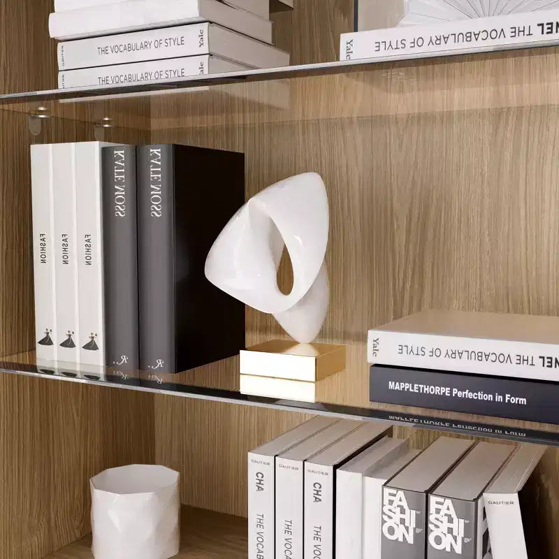 Meuble d'appoint en bois, organisateur de rangement avec étagères réglables et portes vitrées