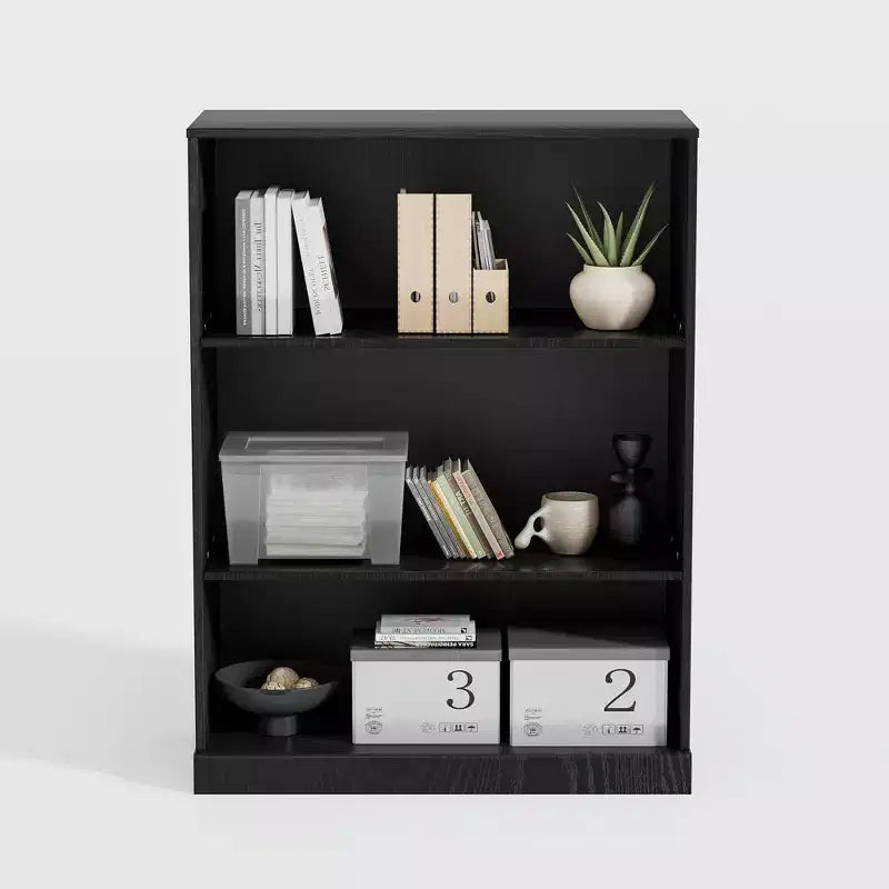 Buffet en bois avec accents, noir, organisateur de rangement