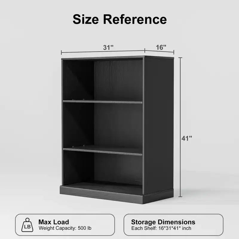 Buffet en bois avec accents, noir, organisateur de rangement