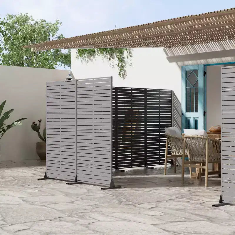 Brise-vue extérieur autoportant en métal Clôture décorative de jardin
