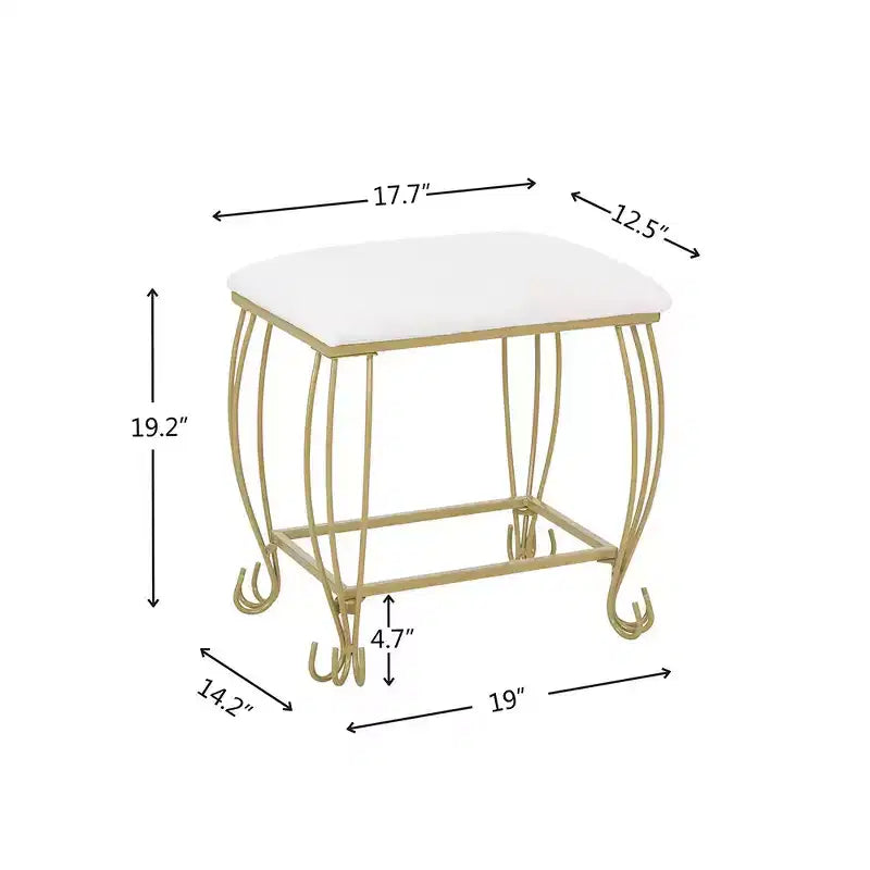 Coiffeuse avec miroir et tabouret, table de maquillage pour filles