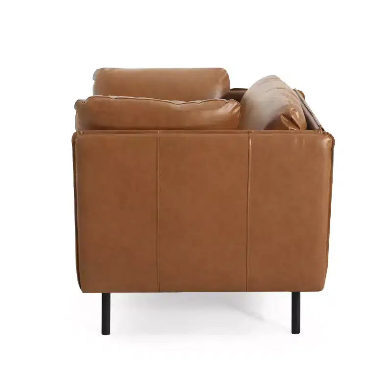 Chaise longue vintage en similicuir marron Rembourrage en polyester/PU